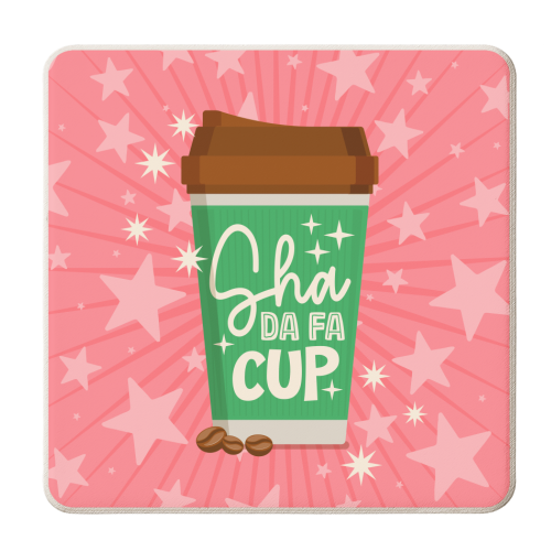 Sha Da Fa Cup - personalised beer coaster by Claire Atwood
