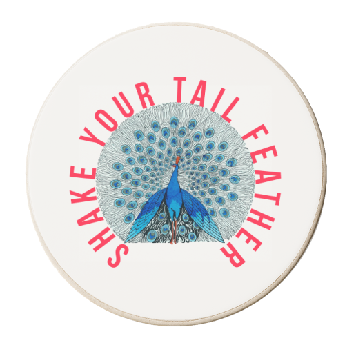 Shake Your Tail Feather - personalised beer coaster by The 13 Prints