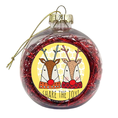 Share The Joy Christmas Card - xmas bauble by Nichola Cowdery