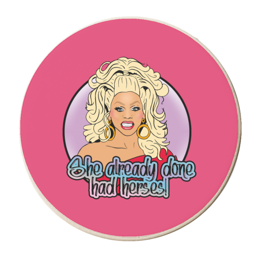 She Already Done Had Herses - personalised beer coaster by Bite Your Granny
