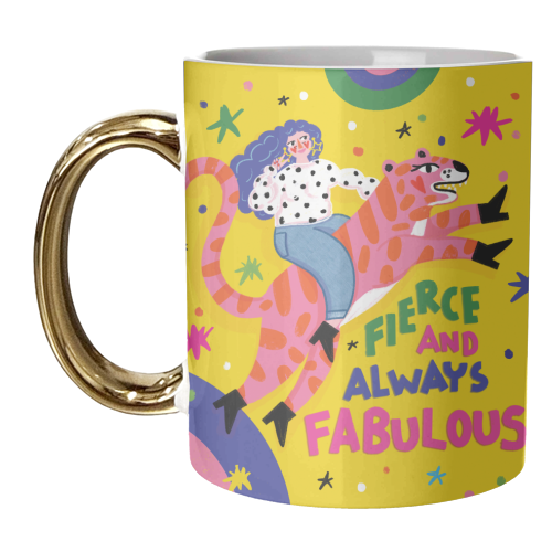 SHE BE FIERCE - unique mug by Nichola Cowdery