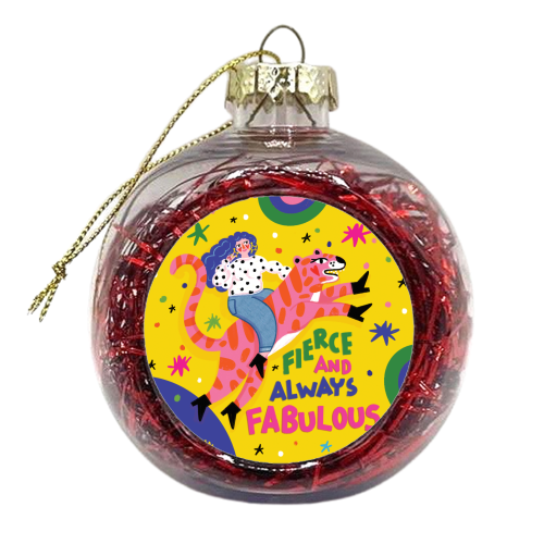SHE BE FIERCE - xmas bauble by Nichola Cowdery