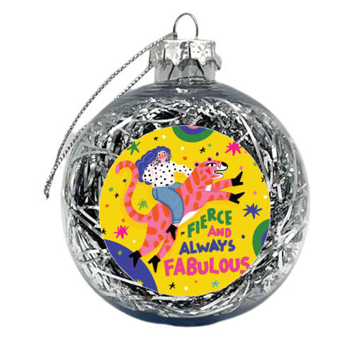 SHE BE FIERCE - xmas bauble by Nichola Cowdery