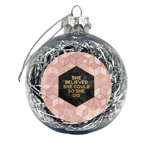She Believed She Could - xmas bauble by Elisabeth Fredriksson