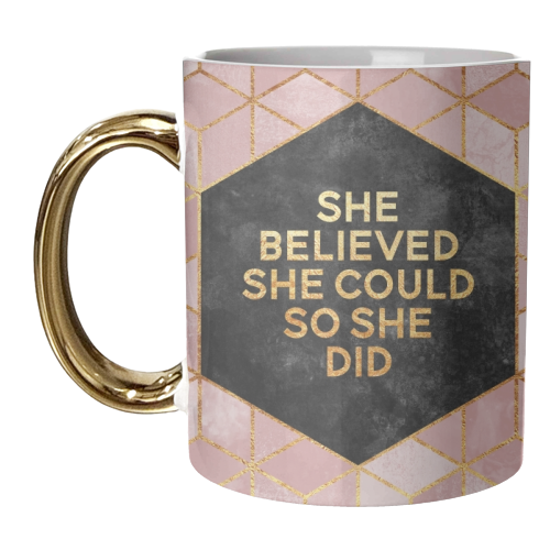 She Believed She Could - unique mug by Elisabeth Fredriksson
