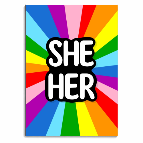 She her lgbt+ - personalised A4, A5, A6 notebook by The Girl Next Draw