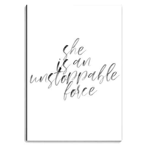 She Is An Unstoppable Force Watercolor Script - personalised A4, A5, A6 notebook by Toni Scott