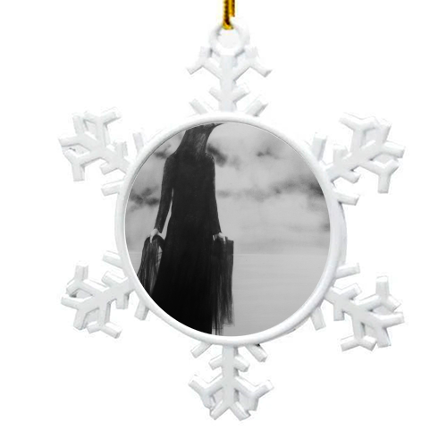 She Rode Her Storm Well - snowflake decoration by Lee Boyd