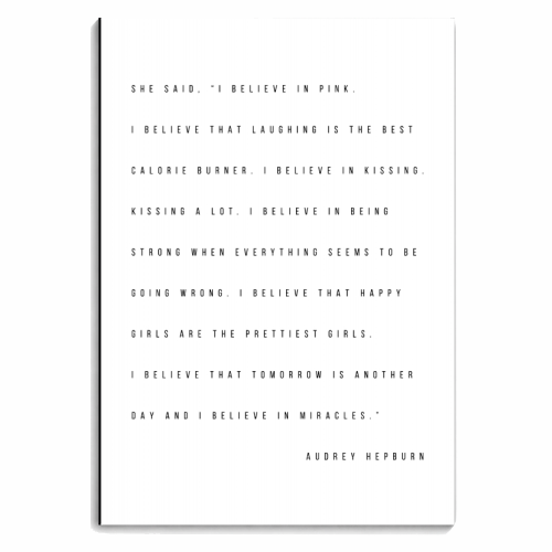 She Said, "I Believe In Pink. I Believe That Laughing Is the Best Calorie Burner..." -Audrey Hepburn Quote - personalised A4, A5, A6 notebook by Toni Scott