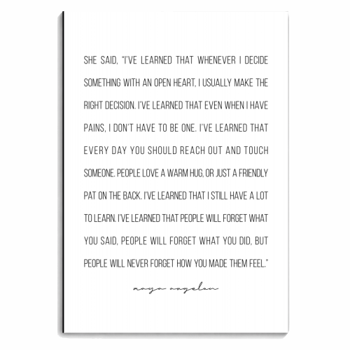 She Said, "I've Learned That Whenever I Decide Something with An Open Heart, I Usually Make the Right Decision. -Maya Angelou Quote - personalised A4, A5, A6 notebook by Toni Scott