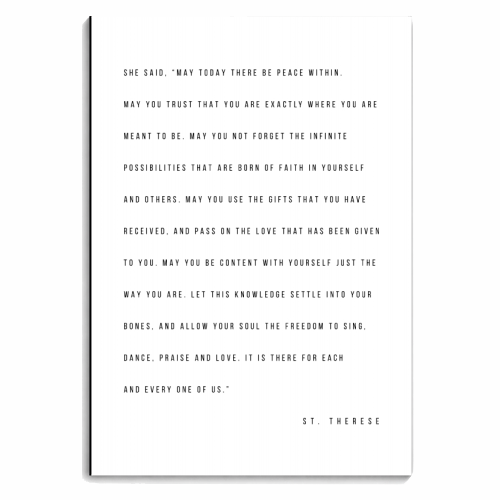 She Said, 'May Today There be Peace Within..." -St. Therese Quote - personalised A4, A5, A6 notebook by Toni Scott