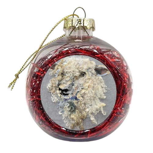 Sheep #31 - xmas bauble by Barbara Shaw