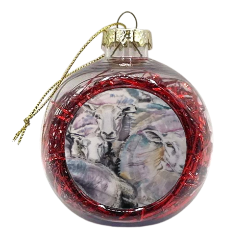 Sheep Dipperdy Day - xmas bauble by Amanda Louise Godden