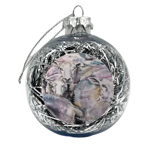 Sheep Dipperdy Day - xmas bauble by Amanda Louise Godden
