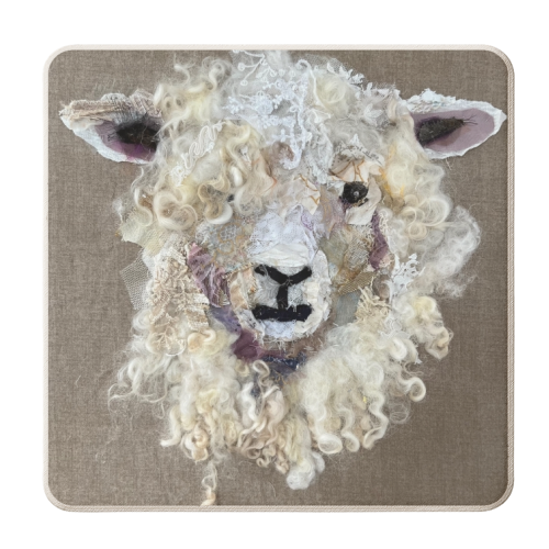 Sheep Portrait #38 - personalised beer coaster by Barbara Shaw