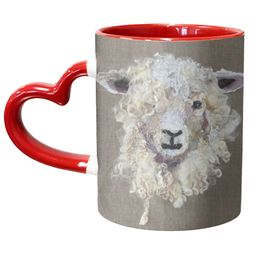 Sheep Portrait #38 - unique mug by Barbara Shaw