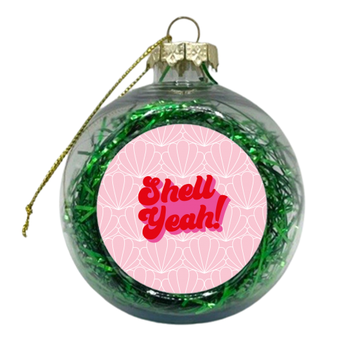 Shell yeah typography shell print - xmas bauble by Kind of Simple Designs
