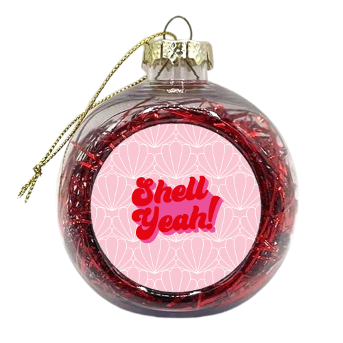 Shell yeah typography shell print - xmas bauble by Kind of Simple Designs