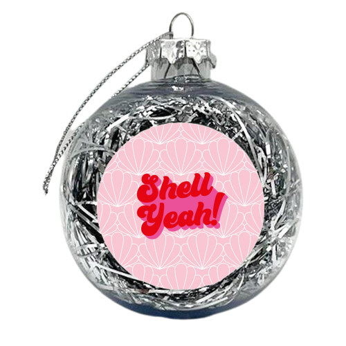 Shell yeah typography shell print - xmas bauble by Kind of Simple Designs