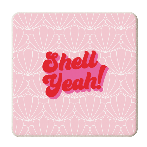 Shell yeah typography shell print - personalised beer coaster by Kind of Simple Designs