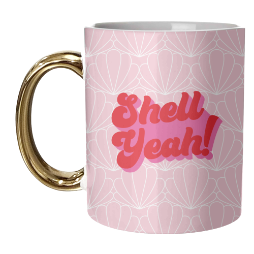 Shell yeah typography shell print - unique mug by Kind of Simple Designs