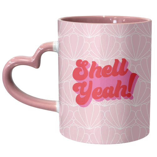 Shell yeah typography shell print - unique mug by Kind of Simple Designs