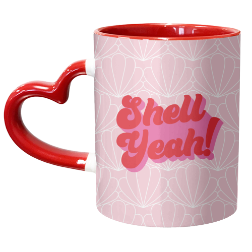 Shell yeah typography shell print - unique mug by Kind of Simple Designs