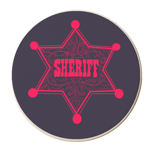Sheriff - personalised beer coaster by Pink and Pip