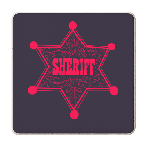 Sheriff - personalised beer coaster by Pink and Pip