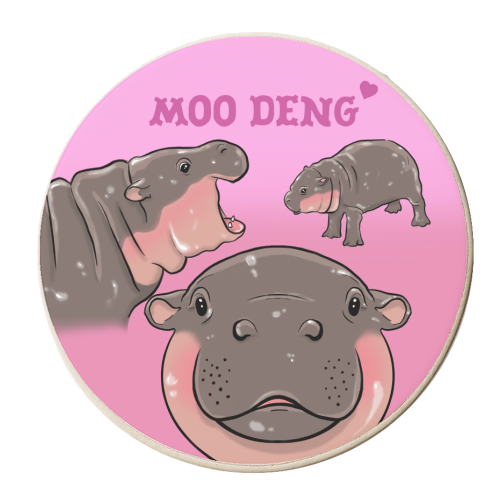 She's just a girl - Moo deng - personalised beer coaster by The Queer Store