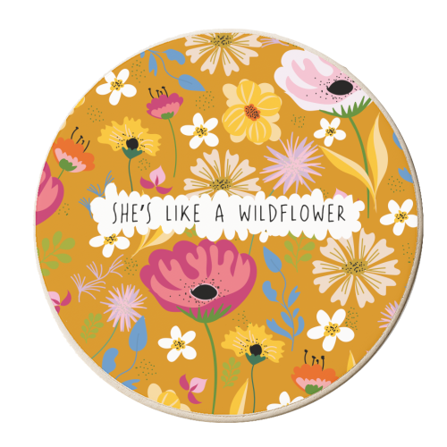 She's Like A Wildflower - personalised beer coaster by Laura Lonsdale