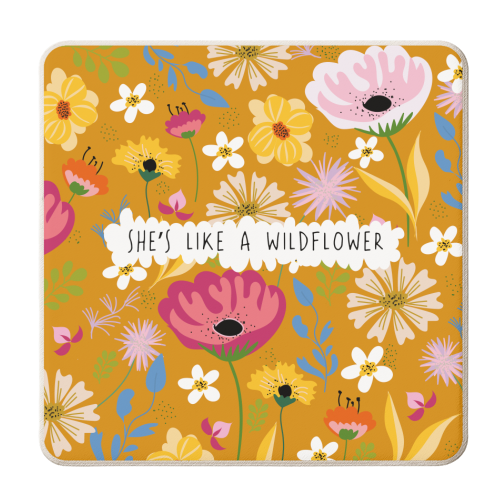 She's Like A Wildflower - personalised beer coaster by Laura Lonsdale