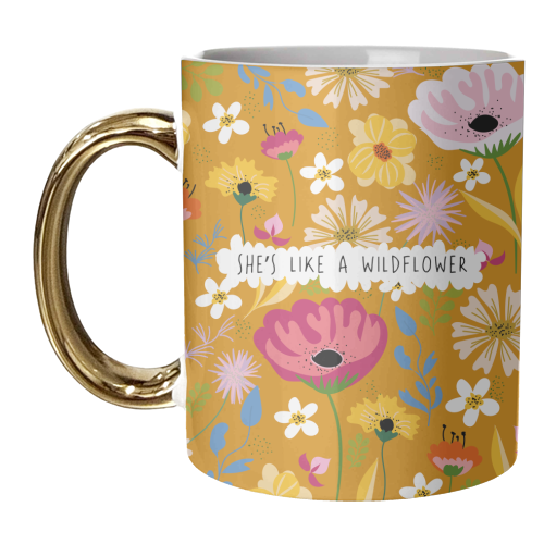 She's Like A Wildflower - unique mug by Laura Lonsdale