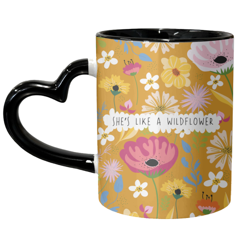 She's Like A Wildflower - unique mug by Laura Lonsdale