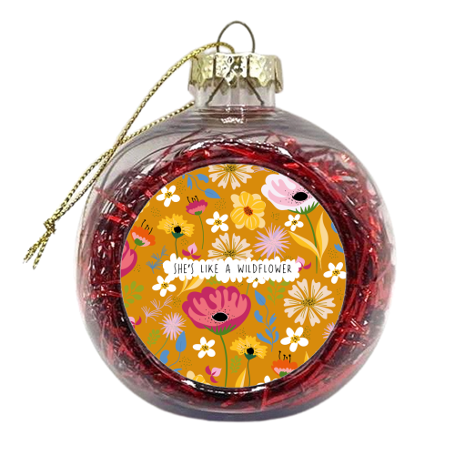 She's Like A Wildflower - xmas bauble by Laura Lonsdale