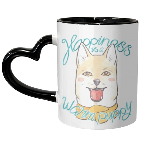 Shiba Inu Puppy in a Scarf - unique mug by A Rose Cast - Karen Murray