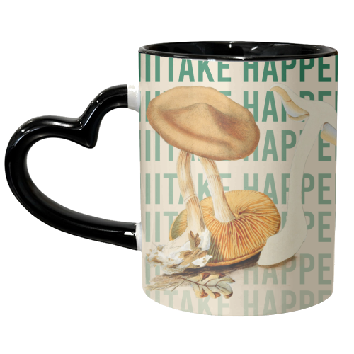 Shiitake Happens - unique mug by Vallely Studios