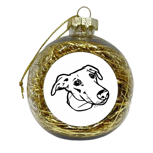 Sholla, the Lurcher - xmas bauble by Mr Fitchard