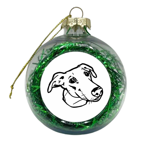 Sholla, the Lurcher - xmas bauble by Mr Fitchard