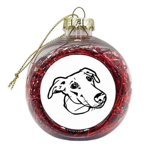 Sholla, the Lurcher - xmas bauble by Mr Fitchard