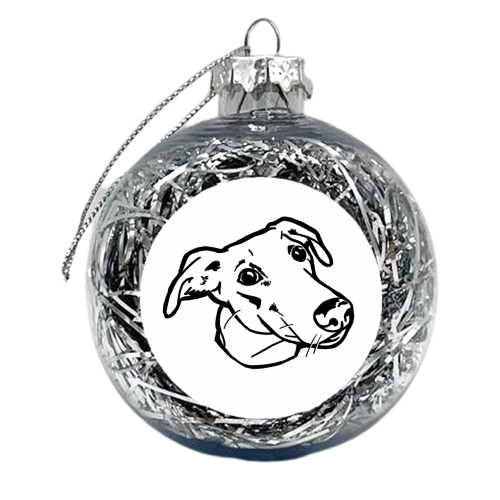 Sholla, the Lurcher - xmas bauble by Mr Fitchard