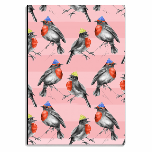 Shoreditch Robins - Pattern - personalised A4, A5, A6 notebook by Lizzie Barber