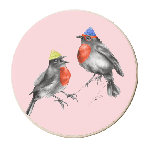 Shoreditch Robins - personalised beer coaster by Lizzie Barber