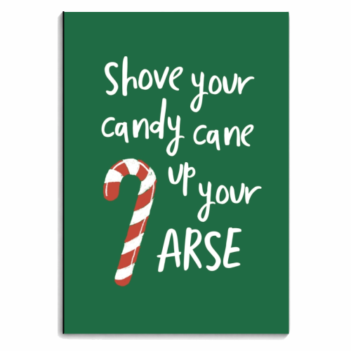 Shove your candy cane up your arse - personalised A4, A5, A6 notebook by Giddy Kipper
