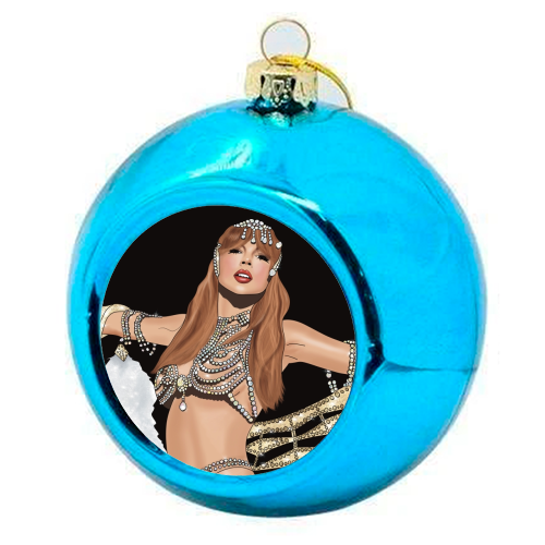 Showgirl Era Print - colourful christmas bauble by Drawings by Firefly