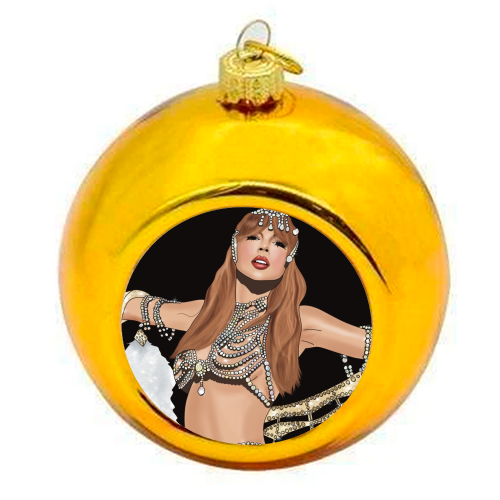 Showgirl Era Print - colourful christmas bauble by Drawings by Firefly