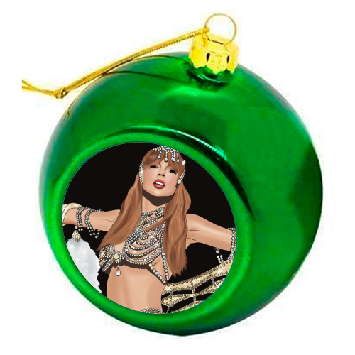 Showgirl Era Print - colourful christmas bauble by Drawings by Firefly