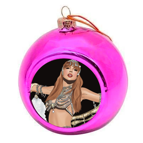 Showgirl Era Print - colourful christmas bauble by Drawings by Firefly