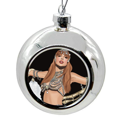 Showgirl Era Print - colourful christmas bauble by Drawings by Firefly