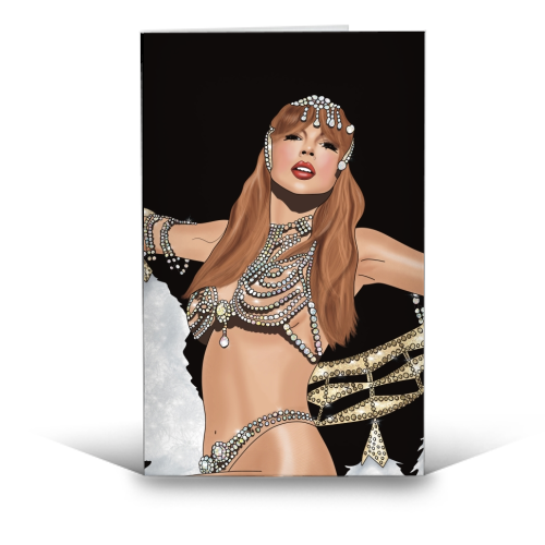 Showgirl Era Print - funny greeting card by Drawings by Firefly